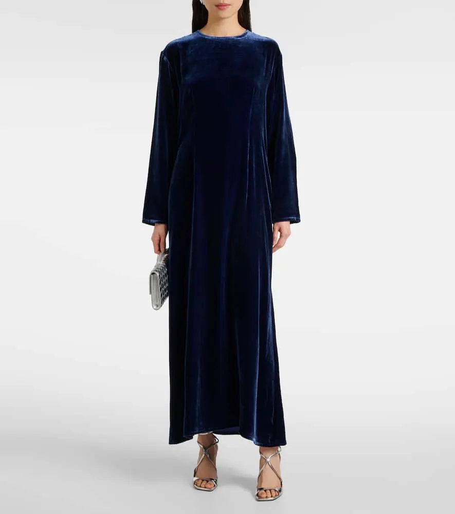 Asceno Jody velvet maxi dress