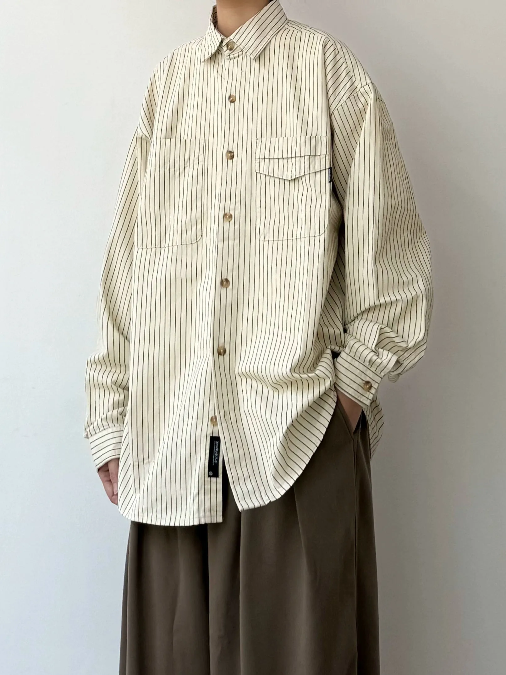 EVER Double Pocket Striped Shirt
