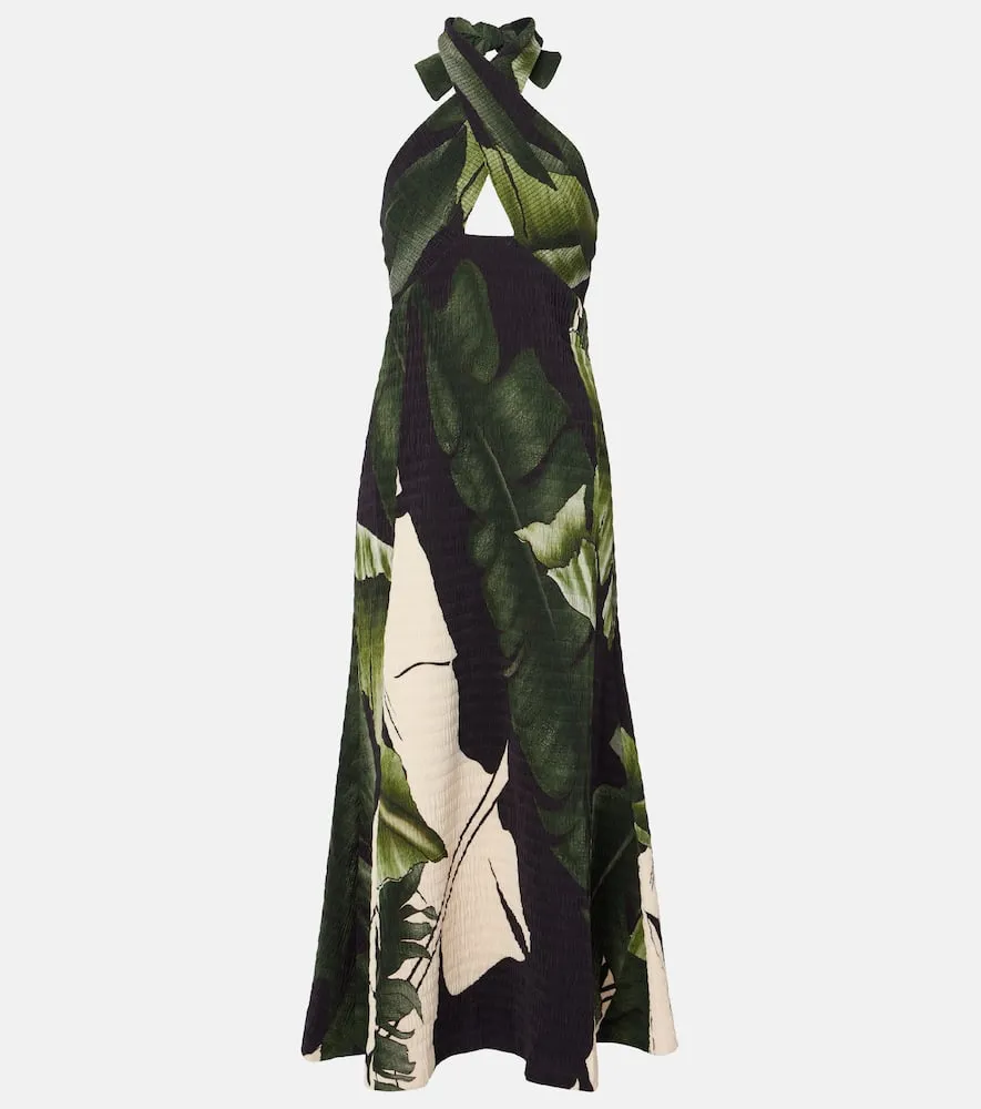 Johanna Ortiz Printed halterneck maxi dress