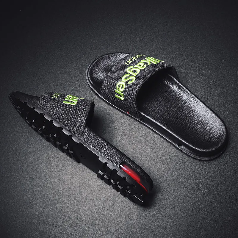 Men's Summer Casual Embroidered Beach Flip Flops