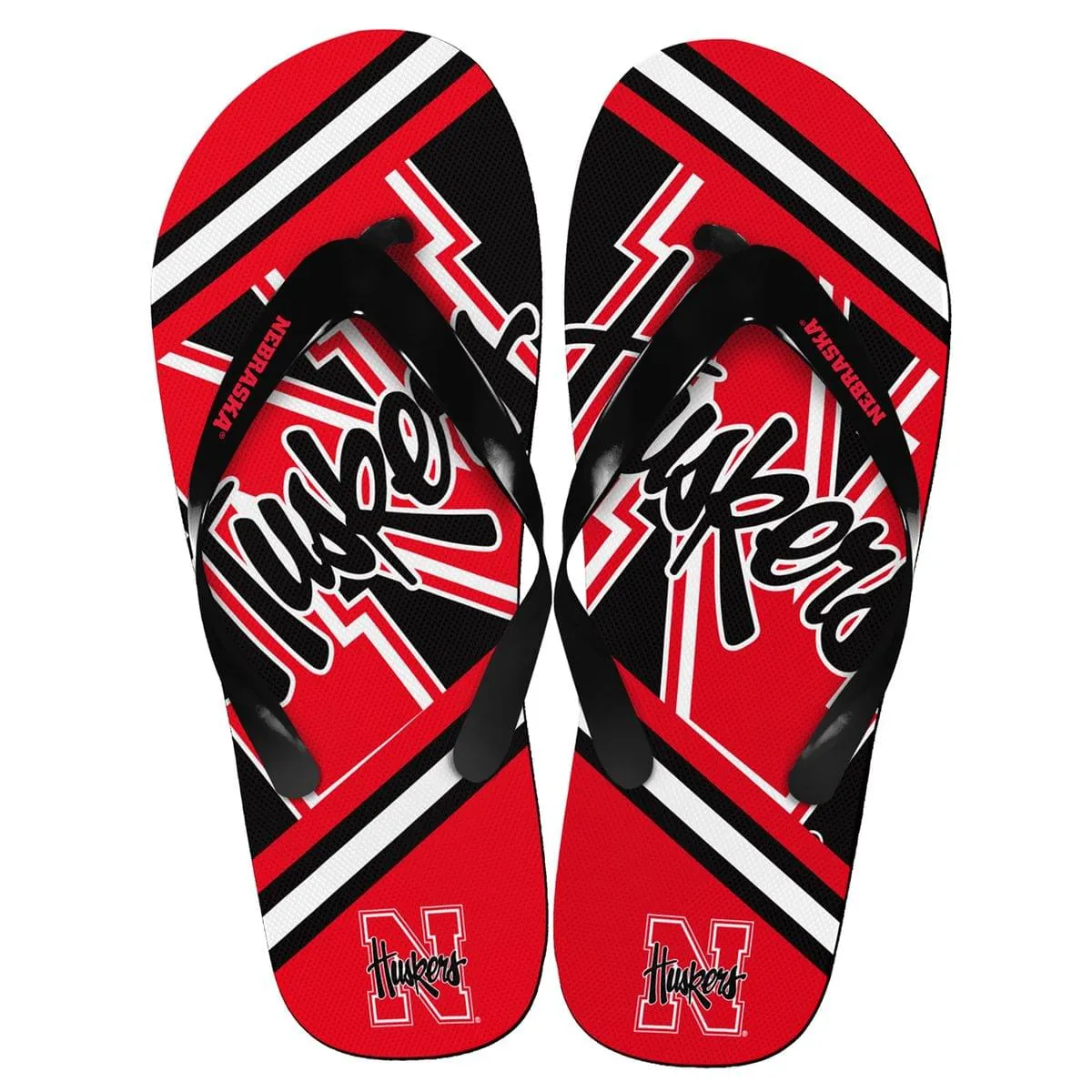 Nebraska Cornhuskers Unisex Big Logo Flip Flops