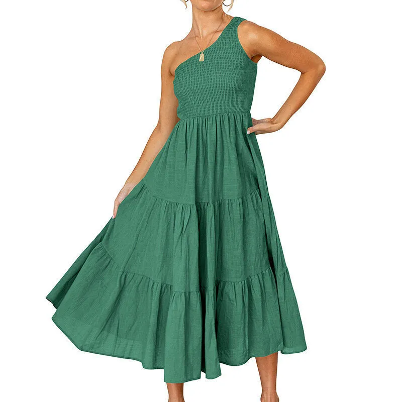 One Shoulder Boho Dress