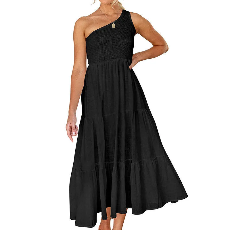 One Shoulder Boho Dress