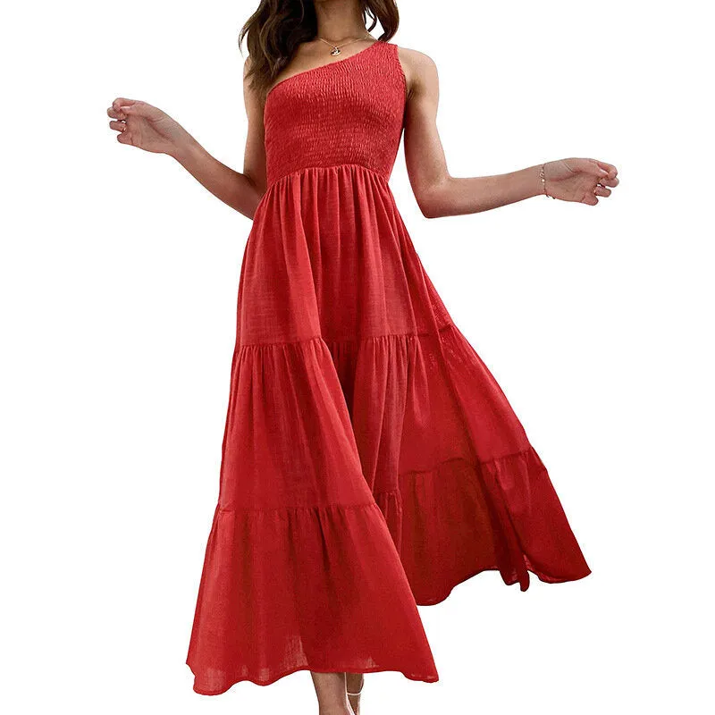 One Shoulder Boho Dress