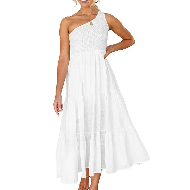 One Shoulder Boho Dress