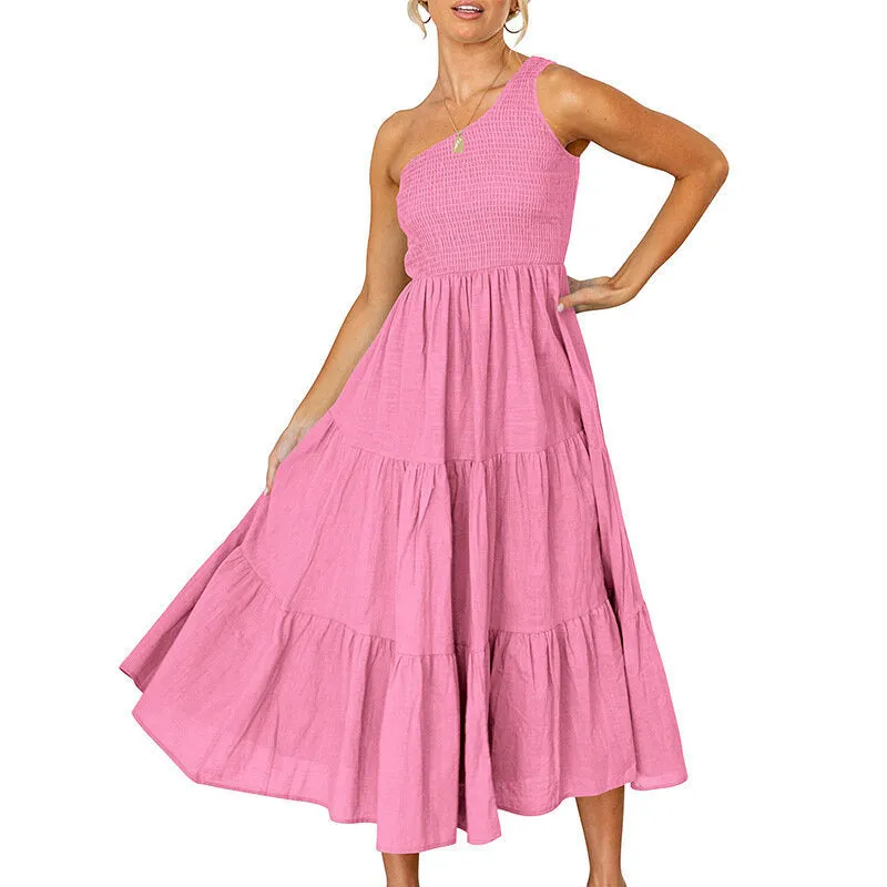 One Shoulder Boho Dress